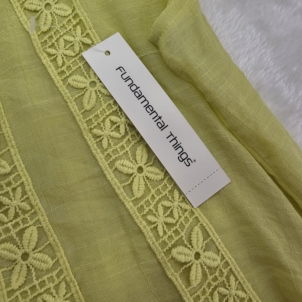 Fundamental Things Limencello Flutter Short Sleeve Lightweight Top Womens Small - Picture 4 of 12